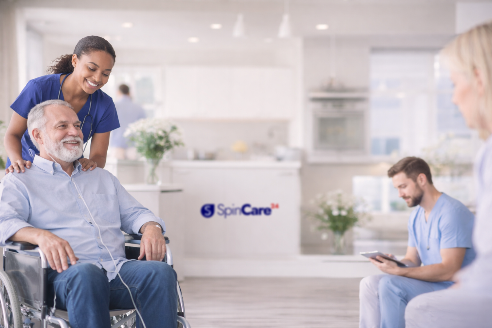 SpinCare24 — nurse with elderly patient
